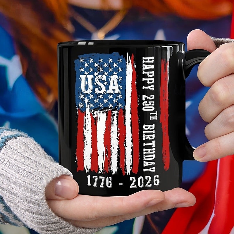 Taza del 250.º aniversario de Estados Unidos, regalo patriótico, taza de café de cerámica del semiquincentenario, 1776-2026, Estados Unidos 250, Día de la Independencia, regalo del 4 de julio para 2026 - $16.99 –P2