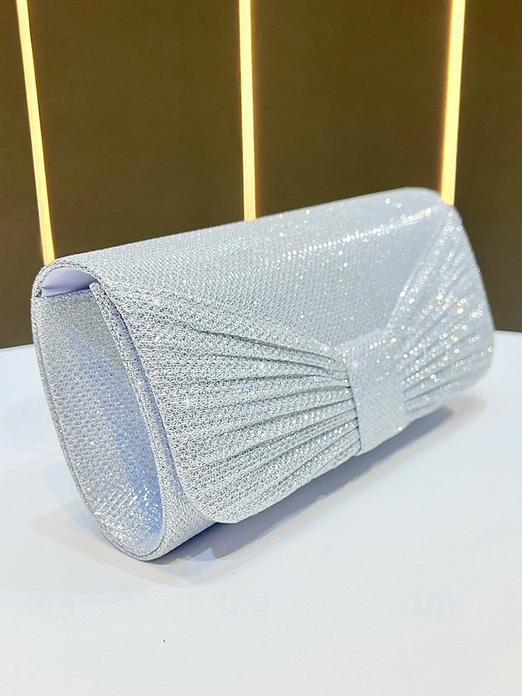 Women's Elegant Evening Clutch Bag, Polyester Shimmer Pleated Design with Chain Shoulder Strap, Multi-Color Formal Handbag for Weddings, Receptions & Dinner Parties 2026 - $11.99 –P7