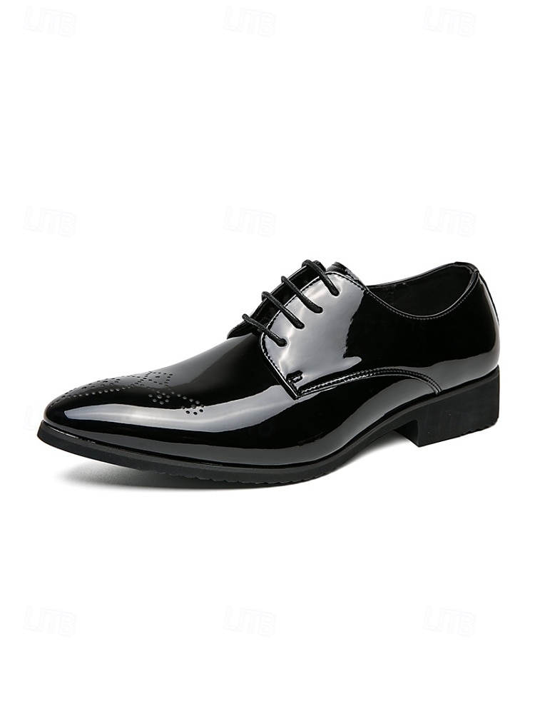 Herresko i brogueskinn med vingetuppdesign, stilig bryllupssko, ideelt for forlovere og bryllupsgjester 2026 - $54.99 –P6