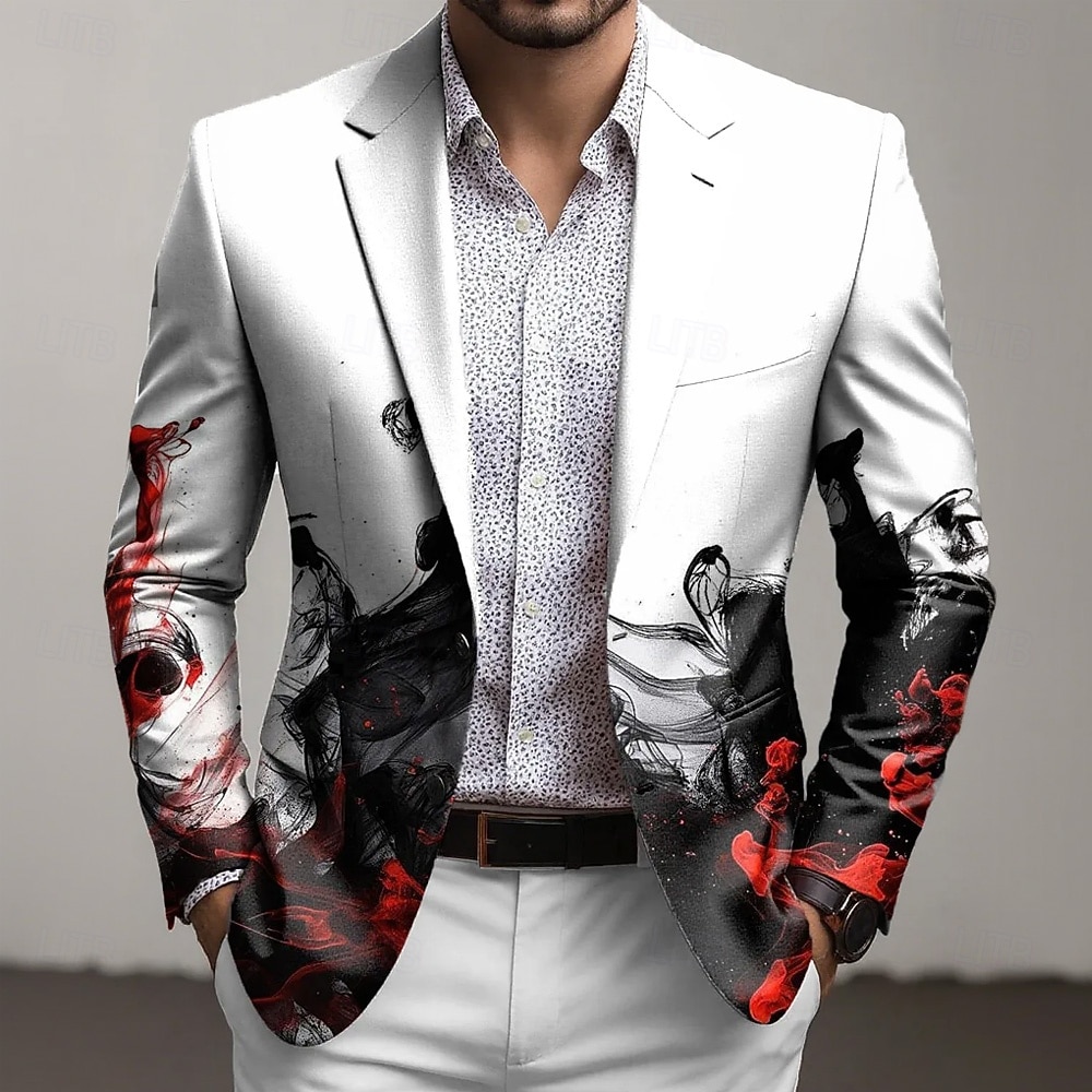 Per uomo Grafico Giacca blazer Cappotto Confortevole Traspirante Artistico Casual Quotidiano Abbigliamento da sera Stampa 3D Bottoni Multi-tasche Primavera Autunno & Inverno Dentellato Manica Lunga del 2026 a $85.99 –P1