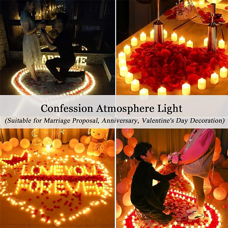 Heart Shape LED Candles Light Pack of 24, Flameless Flickering Love Candle Light for Marriage Proposal, Wedding, Valentine's Day, Anniversary, Thanksgiving 2026 - $17.99 –P6