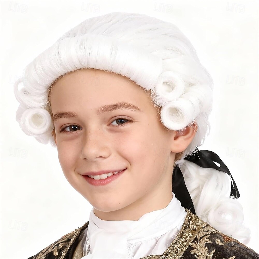 Peruca Longa Cacheada de Juiz Colonial Cosplay – Leve e Transformativa para Eventos e Festas de 2026 por $28.99 –P3