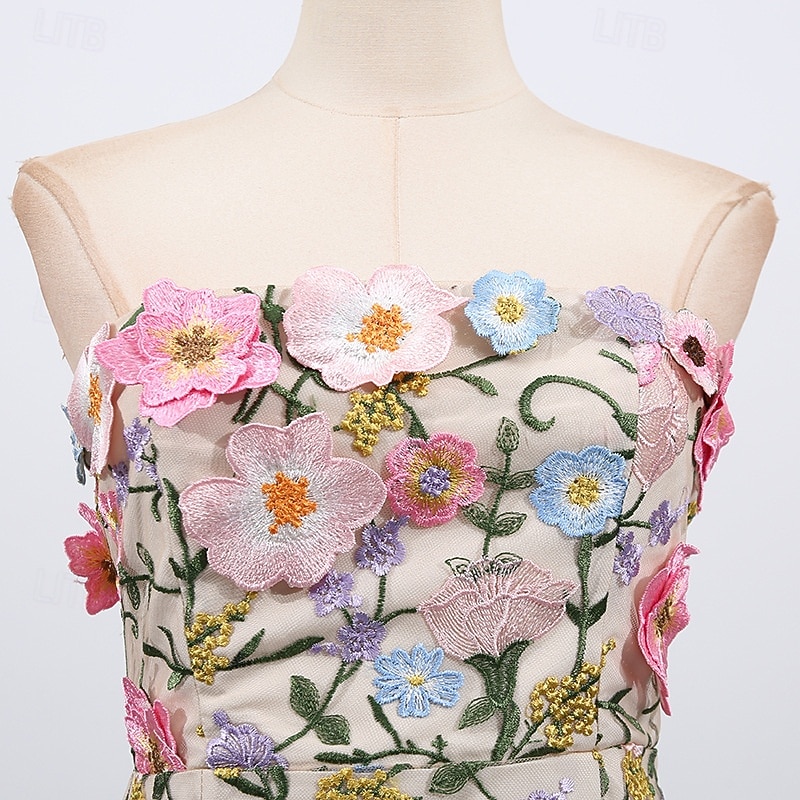Sheath Column Ankle Length Wedding Guest Dress Wedding Guest Dresses Elegant Sleeveless Strapless Wedding with Embroidered Flower 2026 - $114.99 –P14