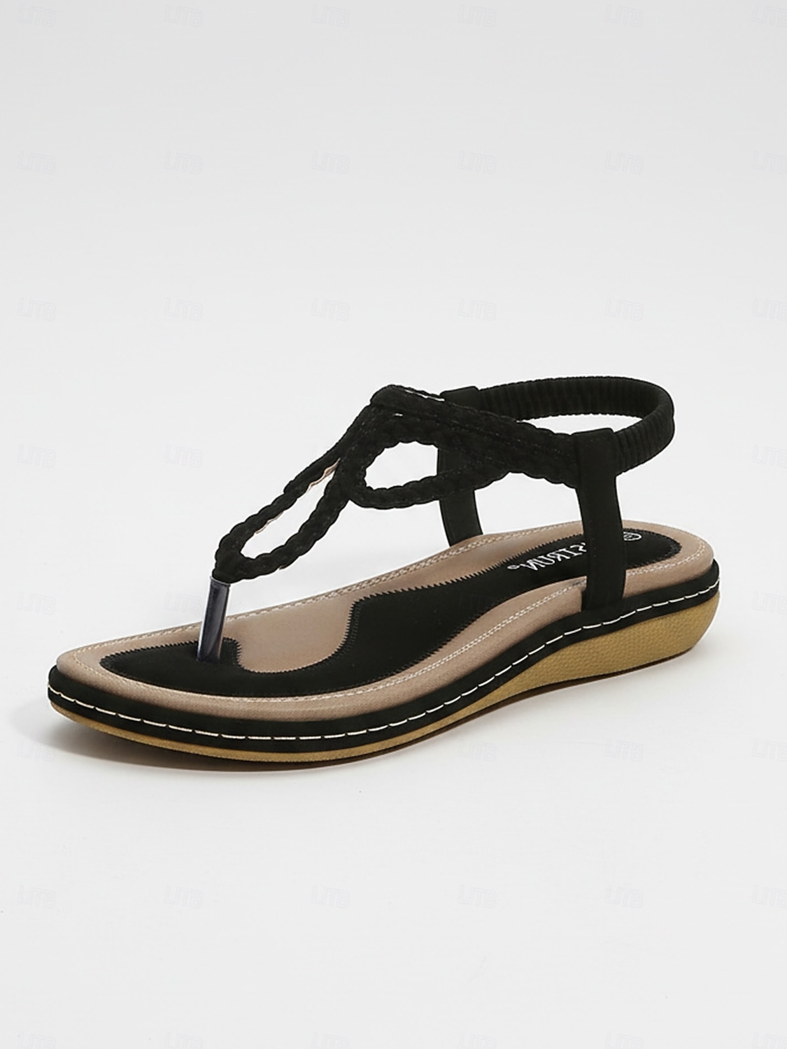 Women's Navy Blue Braided Thong Sandals - Comfortable Strappy Flat Sandals with Arch Support, Elegant Bohemian Summer Shoes for Resort Walking, Tropical Vacations & Sightseeing 2026 - $29.99 –P2