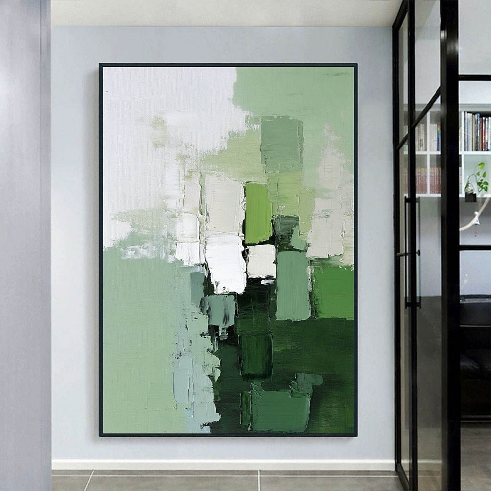 χειροποίητη ελαιογραφία καμβά τέχνη τοίχου διακόσμηση πράσινο αφηρημένη υφή ζωγραφική σαλόνι είσοδος διακόσμηση διακόσμηση σπιτιού τυλιγμένο χωρίς πλαίσιο μη τεντωμένο ζωγραφική 2026 - $51.99 –P1