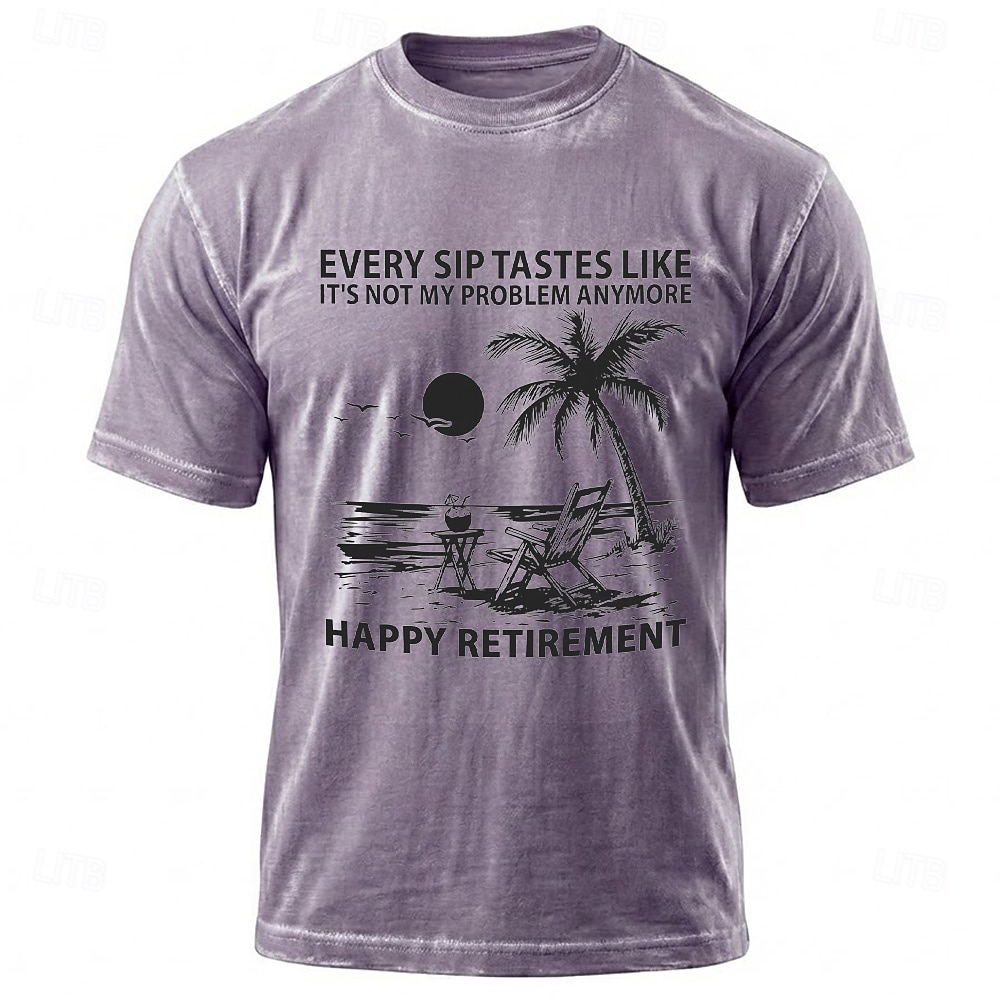 felice pensione ogni sorso ha il sapore di non essere più un mio problema divertente grafica da spiaggia maglietta blu lavaggio minerale da uomo abbigliamento abbigliamento s m l xl xxl xxxl del 2026 a $21.99 –P2