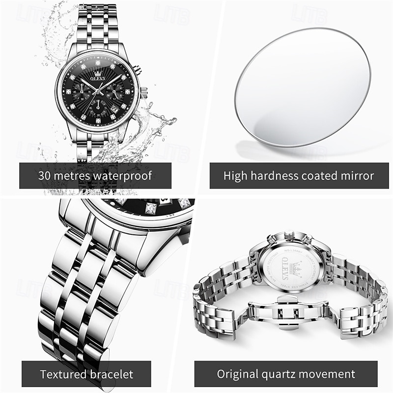 Cadeau de la fête des mères OLEVS montre-bracelet pour femmes calendrier lumineux décontracté montre en acier inoxydable de 2026 ? $41.99 –P15