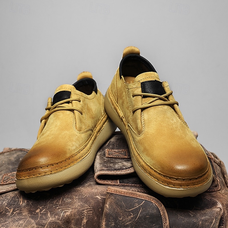 Ανδρικά κίτρινα casual αθλητικά παπούτσια, απαλό άνω μέρος, άνετο σχέδιο με κορδόνια, χαλαρό στυλ για καθημερινή χρήση και ταξίδια 2026 - $64.99 –P7