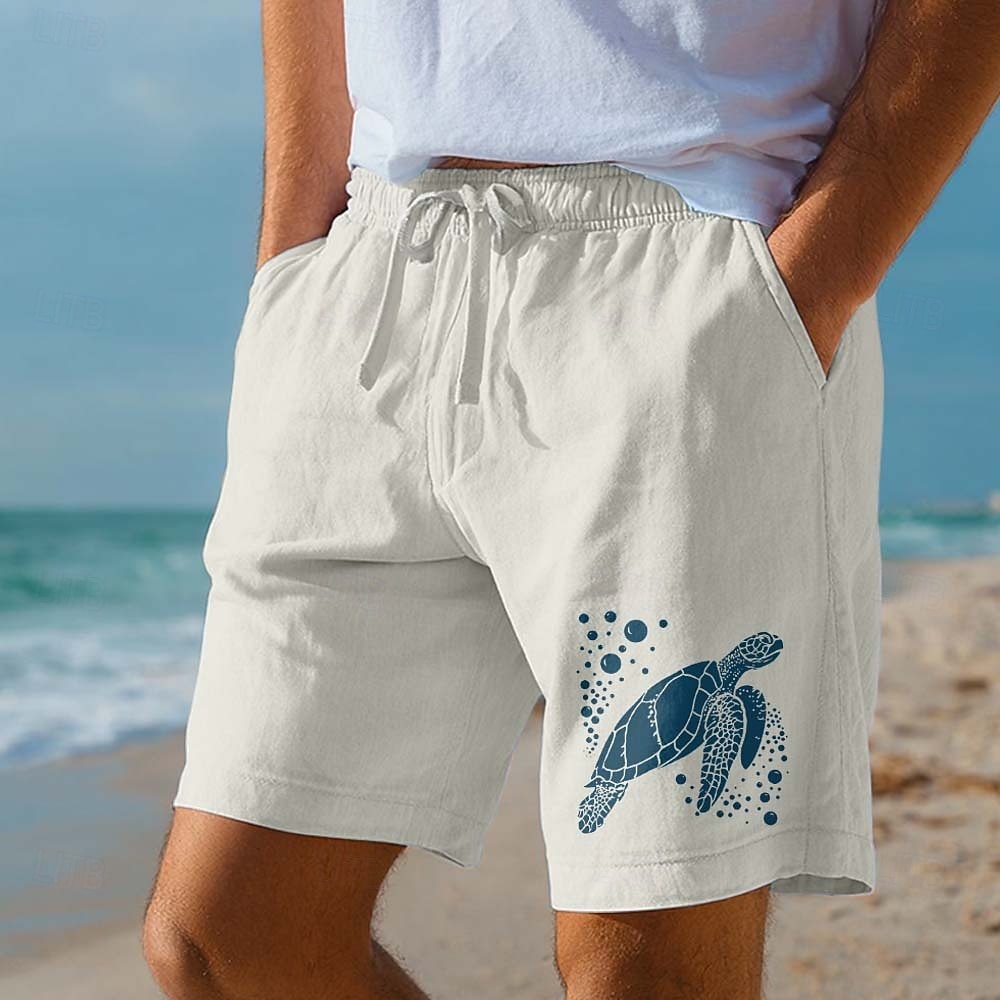 Hombre Tortuga Criaturas del mar Pantalón corto Pantalones cortos de playa Pantalones cortos de algodón Media cintura Hawaiano Casual Diario Playa Festivos Bolsillos laterales Cintura elástica con 2026 - $25.99 –P1