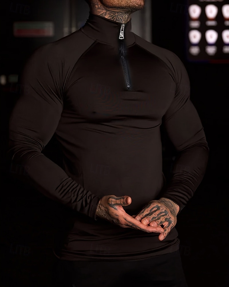 Pánské Jednobarevné Koşu Tişörtü Stahovací tričko Jaro Podzim Zapni Dlouhý rukáv Rychleschnoucí Komprese Odvod vlhkosti Cvičení v tělocvičně Aktivní trénink Cvičení Černá Bílá sportovní oblečení 2026 - $32.99 –P6