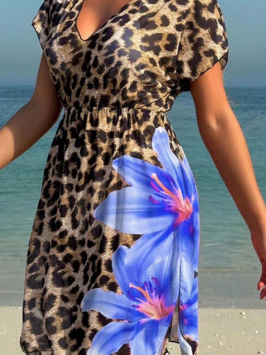 Γυναικεία Μαγιό Ενα κομμάτι Μαγιό Μονοκίνι Μαγιό Έλεγχος κοιλιάς Ψηλή Μέση Λεπτό Εξώπλατο Διακοπές Ρούχα παραλίας Φλοράλ Λεοπάρ Λαιμόκοψη V Αμάνικο Κοντομάνικο Μαγιό 2026 - $19.99 –P11