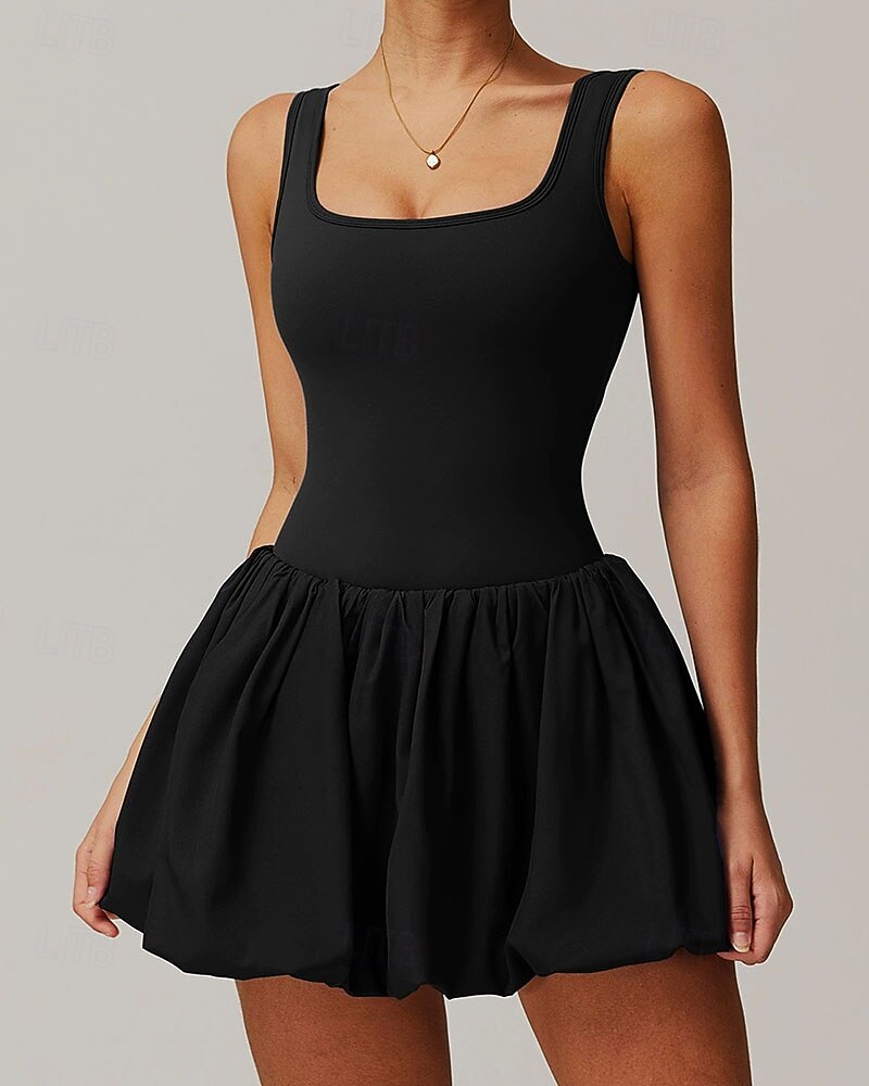 Per donna Tinta unita Abito da tennis Gonne da tennis con pantaloncini Abito sportivo Senza Maniche Arricciato Patchwork Tasca Assorbimento degli urti Traspirante Tennis Corsa Fitness Scollo Tondo del 2026 a $35.99 –P3