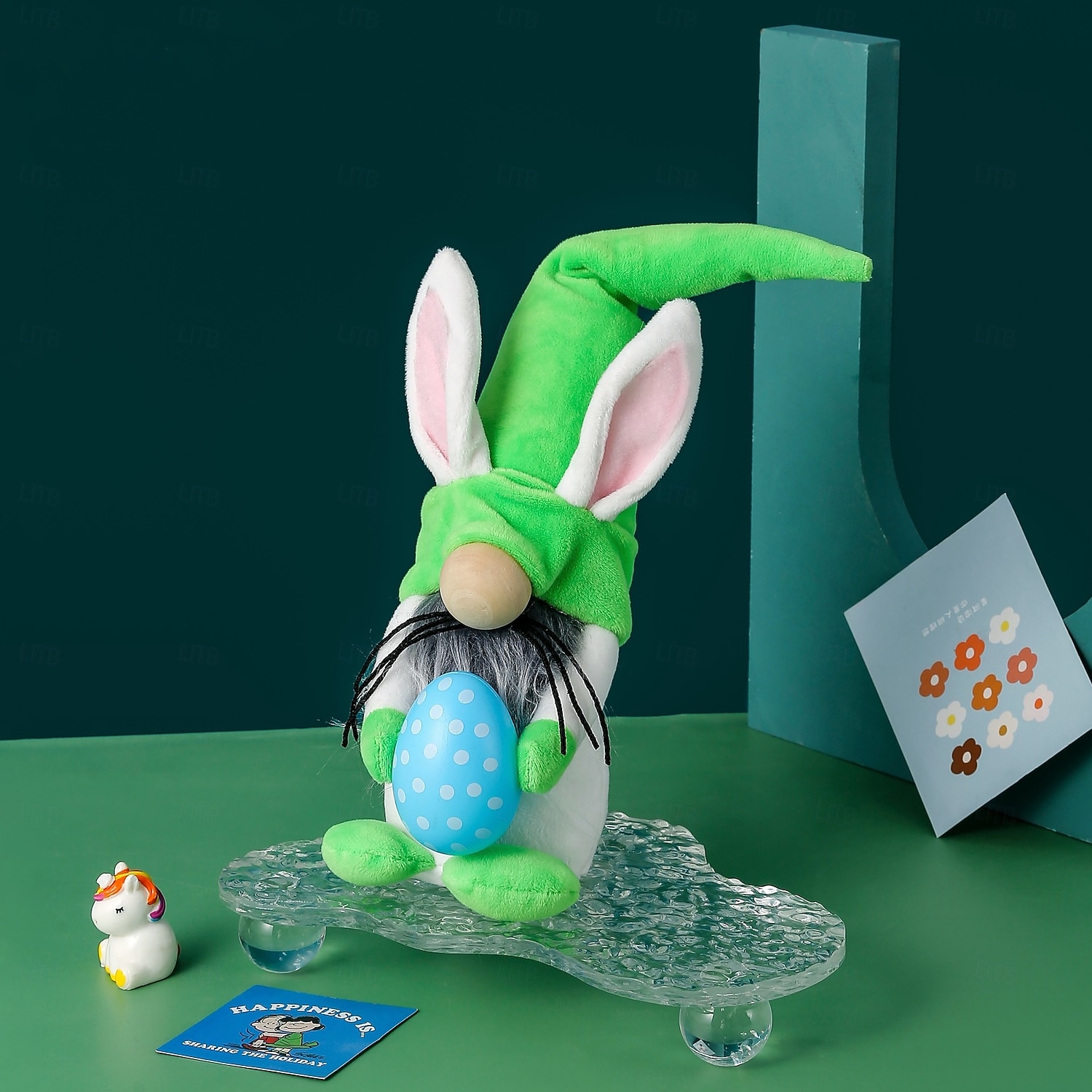 Rellenos de canasta de Pascua 3 paquetes de gnomos de conejo de peluche decoraciones de Pascua para el hogar Tomte de primavera con orejas de conejo decoración de bandeja de varios niveles adornos 2026 - $16.99 –P3