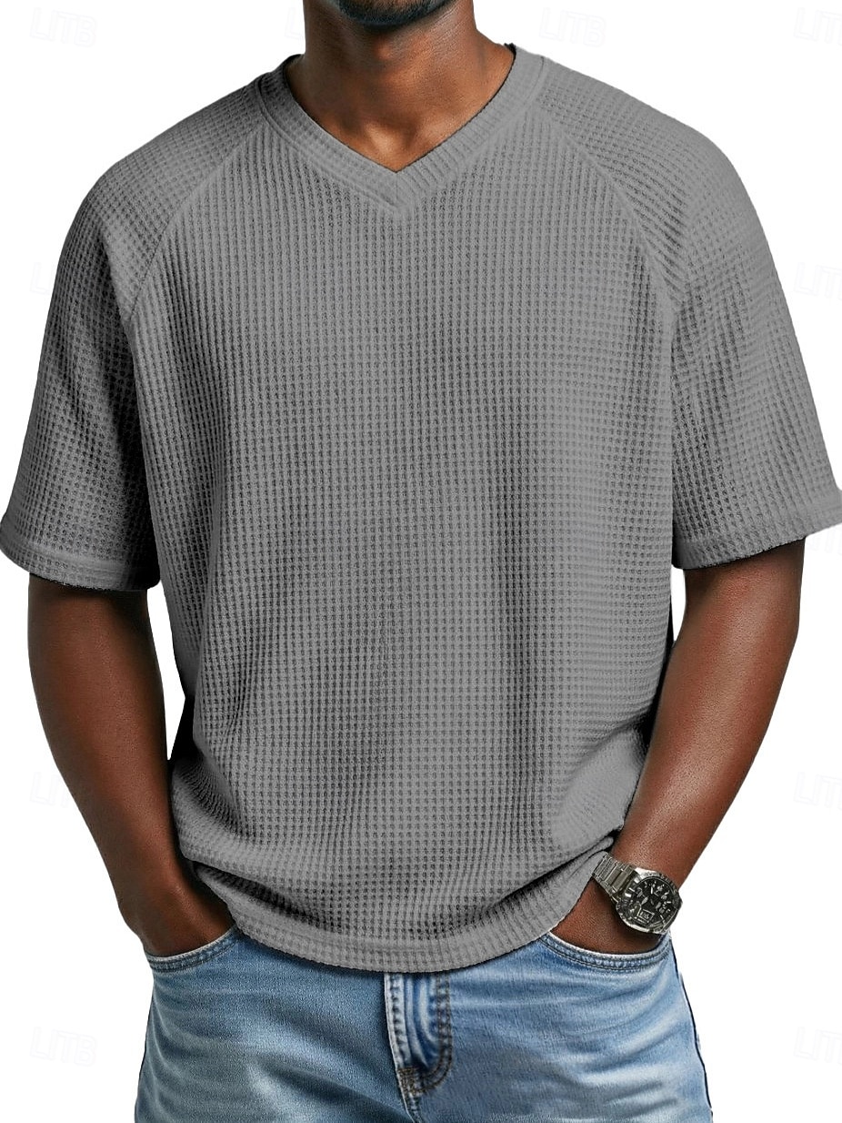 Άντρες Βάφλα μπλουζάκι Μπλουζάκι μπλουζάκι Κοντομάνικο Λαιμόκοψη V Καλοκαίρι Συμπαγές Χρώμα Μοντέρνα Υψηλής Ποιότητας Καθημερινό Μανίκια Ρεγκλάν Causal Καθημερινά ΕΞΩΤΕΡΙΚΟΥ ΧΩΡΟΥ 2026 - AU $30.69 –P8