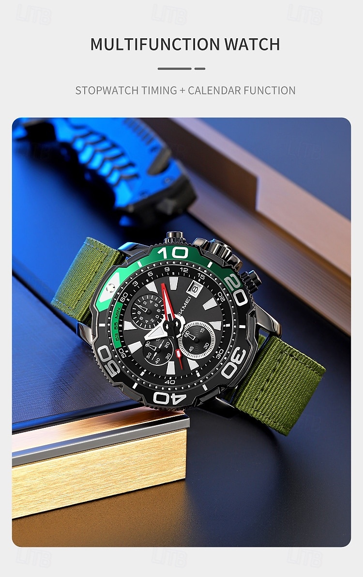 SKMEI Men Quartz Watch Sports Fashion Casual Business Stopwatch Calendar Waterproof Decoration Nylon Watch 2026 - $39.99 –P3