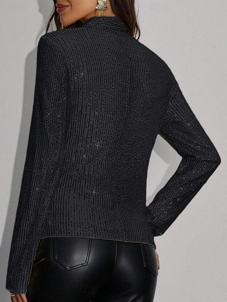 Γυναικεία Μπλέιζερ Casual Jacket Άνετο Κουρελού Πούλιες Μοντέρνα Καθημερινό Συμπαγές Χρώμα Causal Πάρτι Καθημερινά Ρούχα Εξόδου Κοντό Όρθιος Γιακάς Κανονικό Μακρυμάνικο Εξωτερικά ενδύματα 2026 - $29.99 –P6