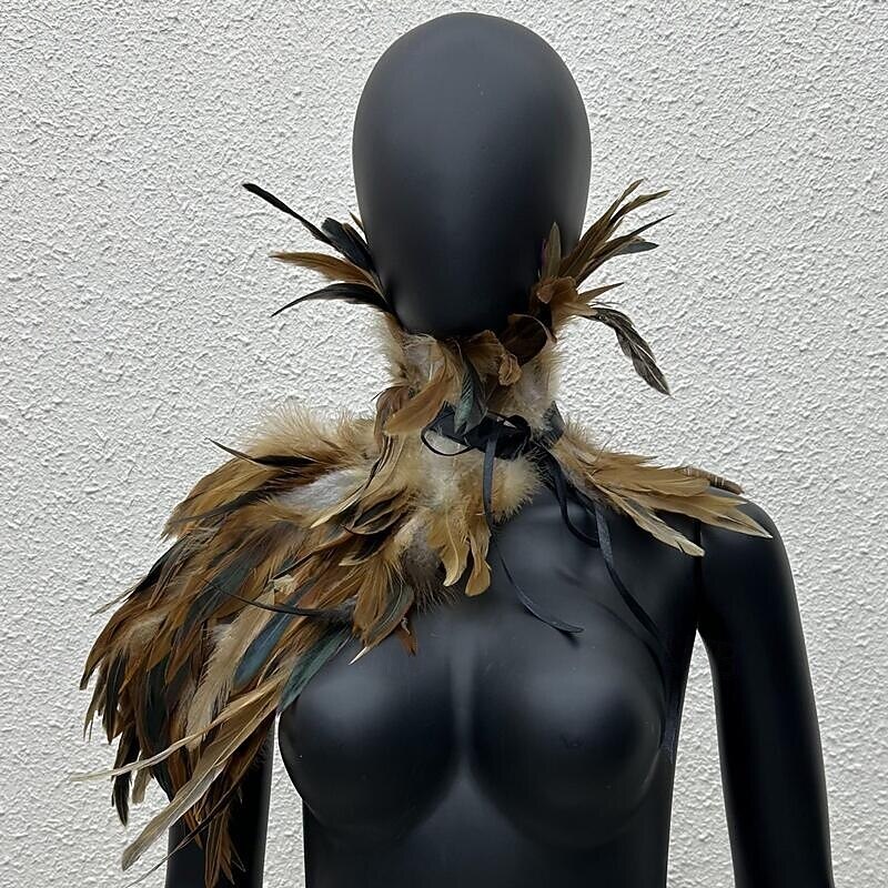 Accessori Samba Carnevale 2026 Rio Carnevale Mantello Stola Piume Bianche Donna con Collo Alto Costume per Festival in Brasile del 2026 a $18.99 –P8