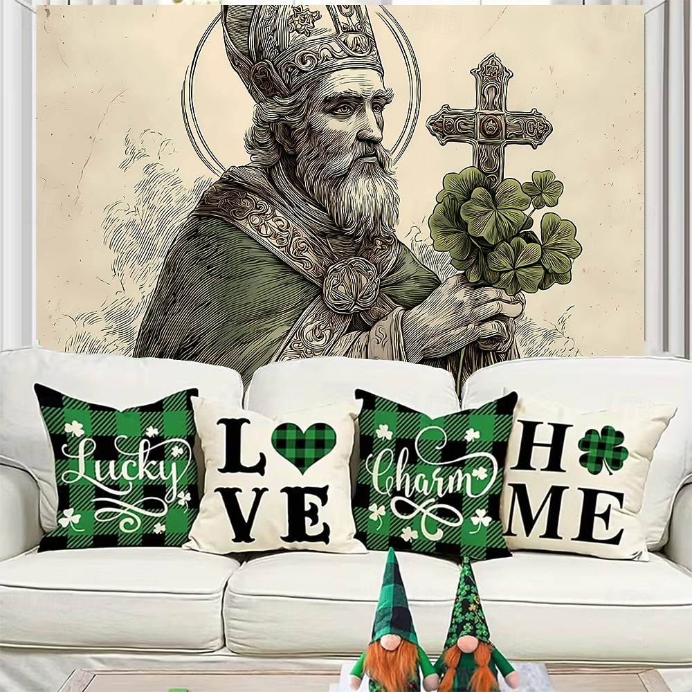 St. Patrick's Day Tapestry Banners Blanket Elf Shamrock Cute Romantic 3D Bedroom Living Room Dorm Teens Room College Dorm Wall Porch Home Decor 2026 - $20.99 –P8