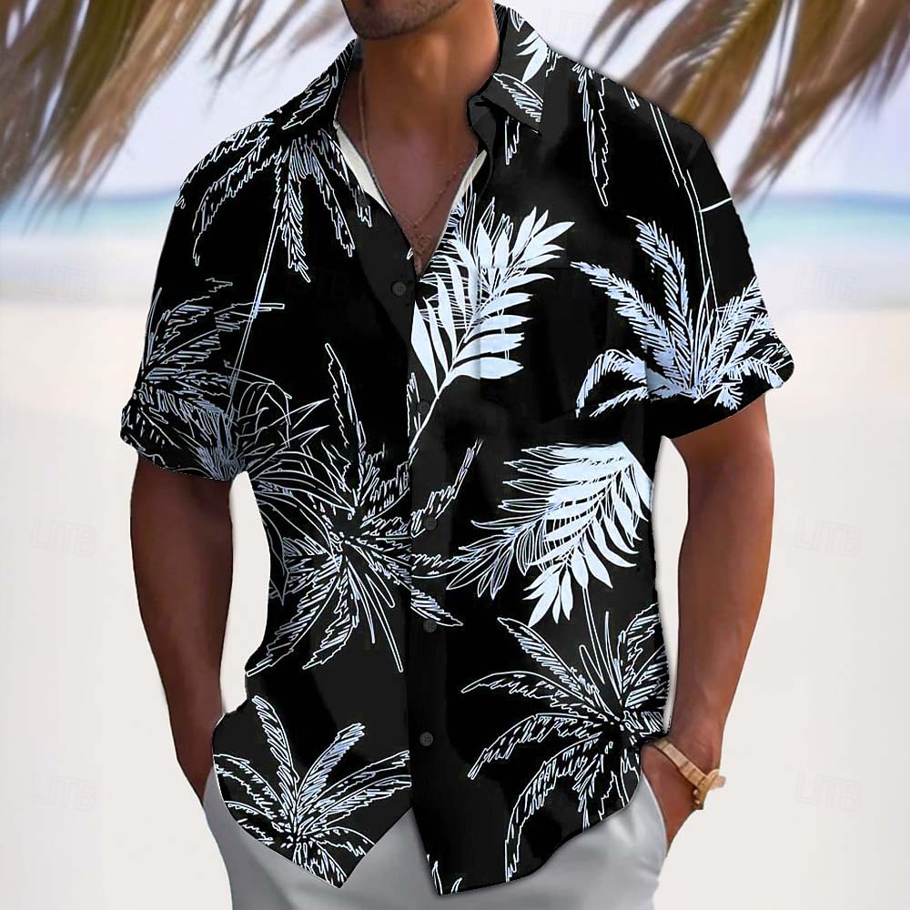 Per uomo Albero di Cocco Colore sfumato Piante Tropicali Camicia hawaiana estiva Camicia con Bottoni Camicia Aloha Manica Corta Hawaiano Ferie Abbigliamento mare Estate Primavera Collo ripiegato del 2026 a $25.99 –P1