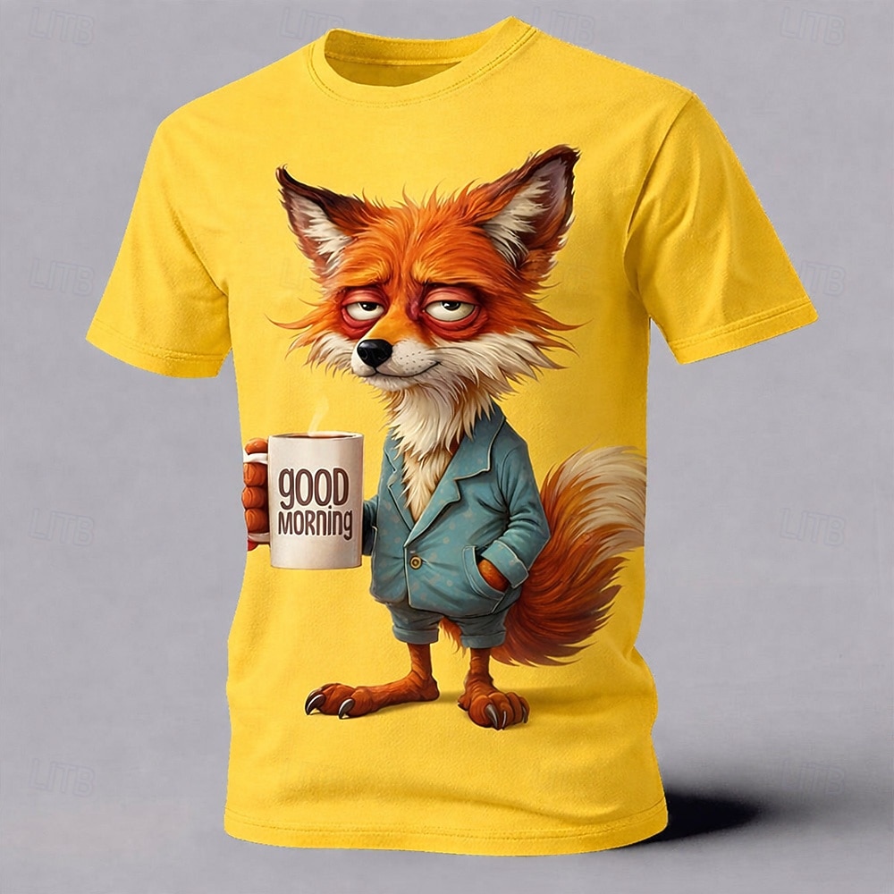 Homens Animal Raposa Engraçado Camiseta Manga Curta Camiseta Impressão 3D Gola Redonda Camisa Exagerado Designer Festa Feriado Azul Branco Amarelo Verão Primavera Roupa S M L XL XXL XXXL de 2026 por $21.99 –P2
