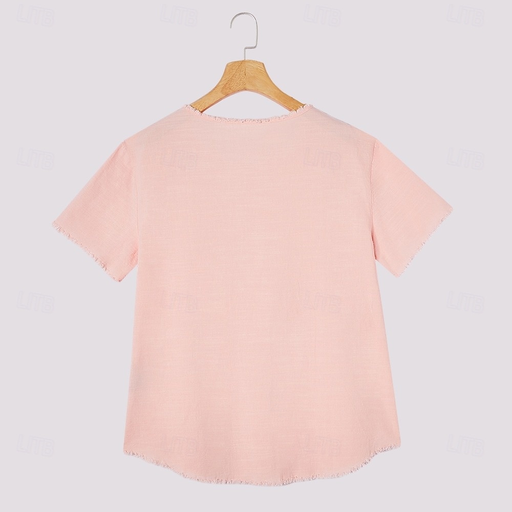 Men's Tee Top Linen T-Shirt Short Sleeves Crew Neck Summer Plain Fashion Designer Basic Vintage Soft Plain Casual Vacation Street Light Blue Black White Top Tee for Men 2026 - $18.99 –P4