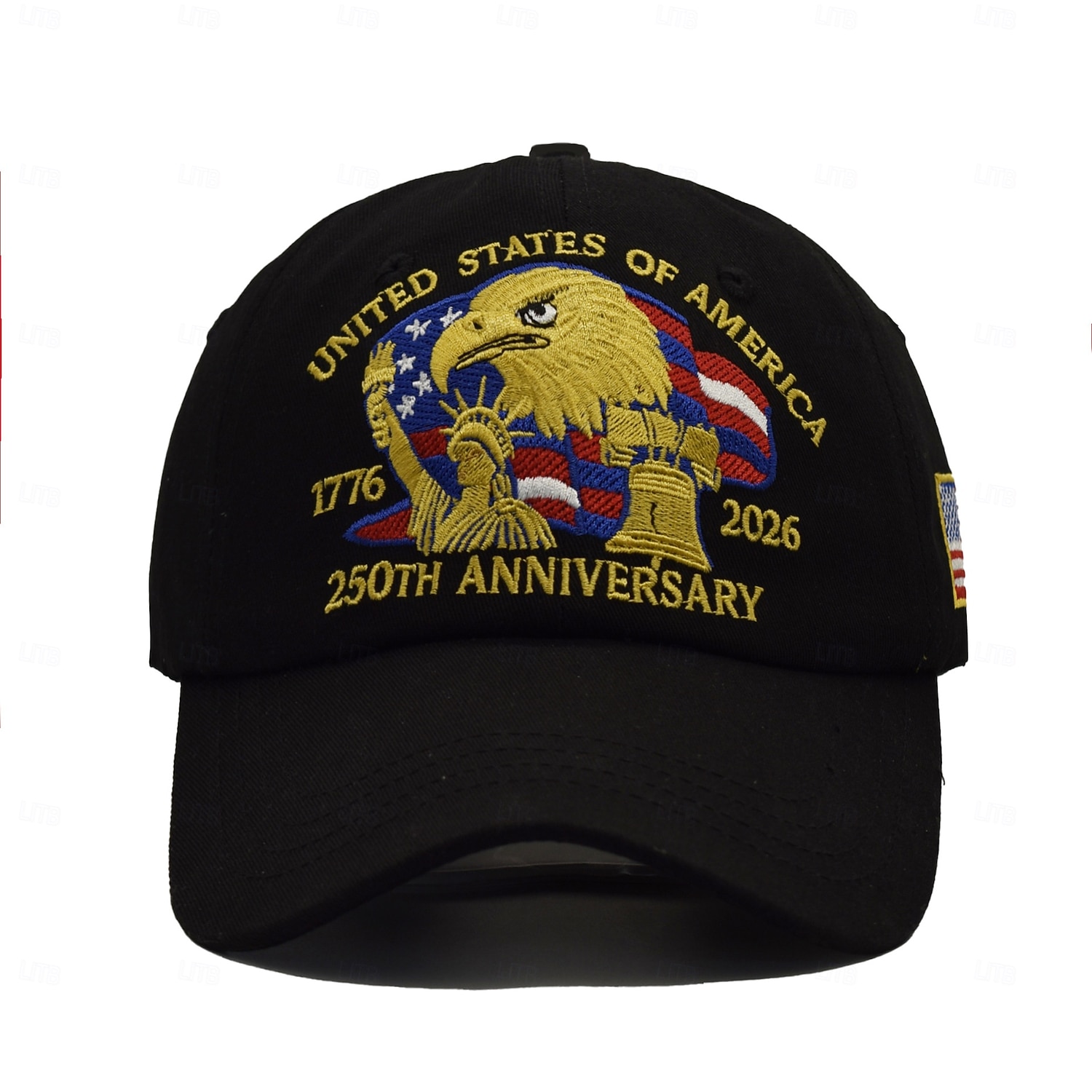 Yhdysvaltojen 250-vuotisjuhlahattu, kalju kotka, kirjailtu isänmaallinen lippalakki, säädettävä retro-isänmaallinen lippalakki miehille ja naisille, puoliviisivuotisjuhla 2026 - $21.99 –P6