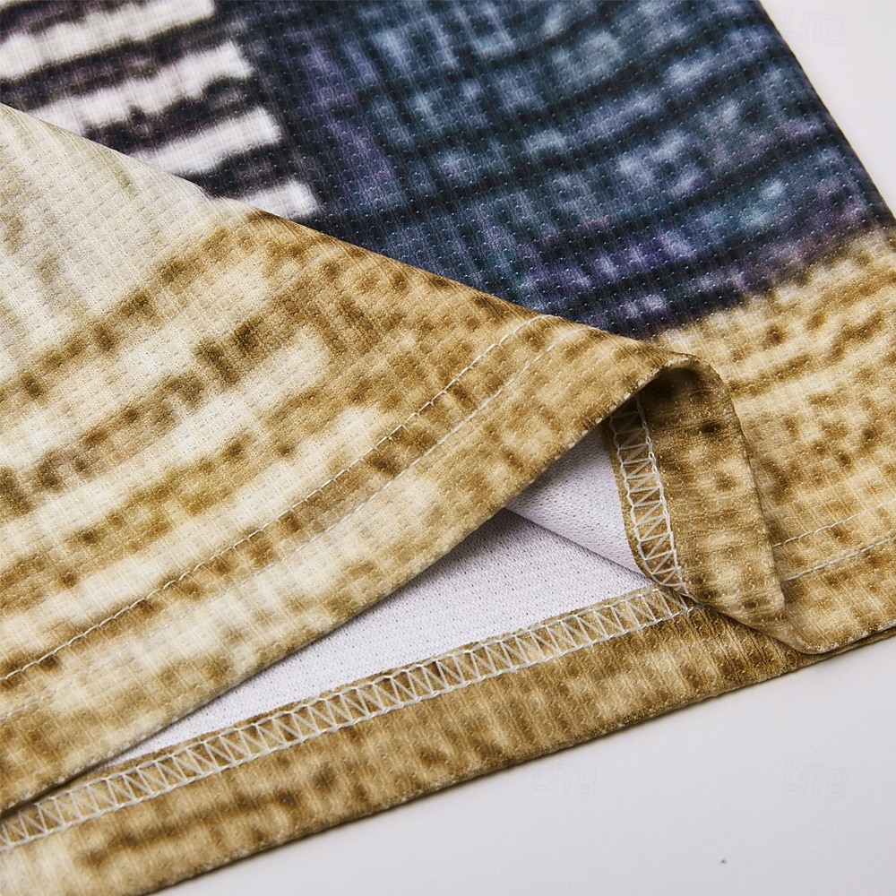 Homme Géométrique Bloc de Couleur Chemises Polo Gaufre Texturé manche longue Polos Revers Occasionnel Athleisure Tenue quotidienne Impression 3D Printemps Automne Hiver Bleu Violet Marron de 2026 ? $12.99 –P12