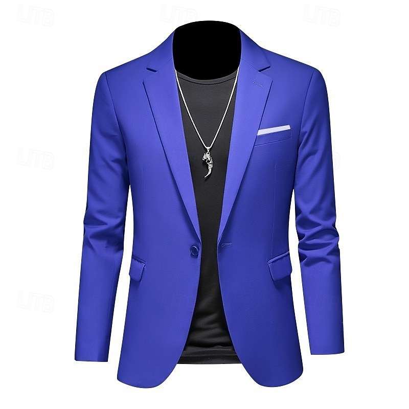 Bărbați Jachetă blazer Casual Zilnic În aer liber Elegant Modă Primăvară Toate Sezoanele POLY Culoare solidă minimalist Casul / Zilnic Un singur rând, un nasture Blazer Roz Deschis Kaki Deschis Negru 2026 - ₪185 –P12