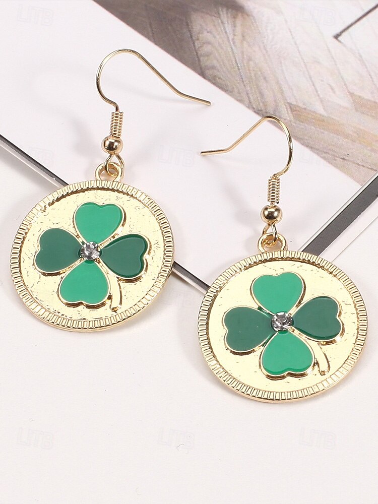 Damörhängen i legering med hängen till fest, St. Patrick's Day-motiv, flermönster med shamrock och pyssling, roliga festliga irländska smycken för högtidsfester, parader och festkläder 2026 - $7.99 –P10