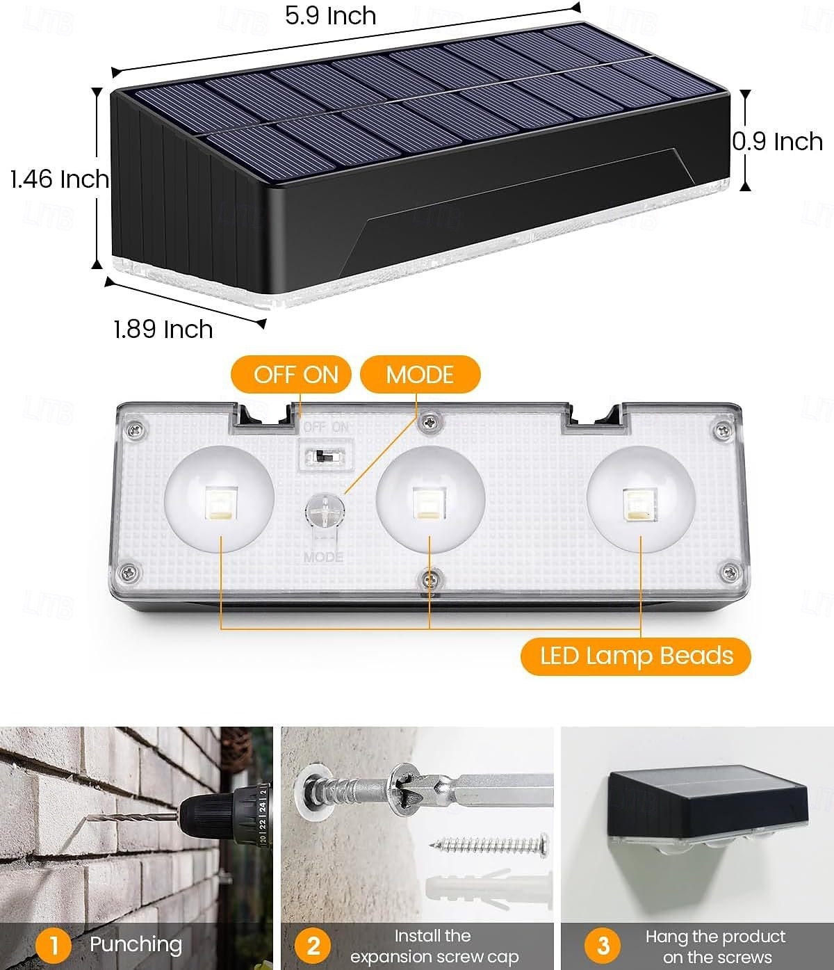 1 Pc Outdoor Solar Waterproof Wall Light, RGBWW Color Changing, Garden Yard Pathway Staircase Fence Balcony Lighting, LED Decorative Accent Light for Outdoor Landscape Decor 2026 - $21.99 –P3