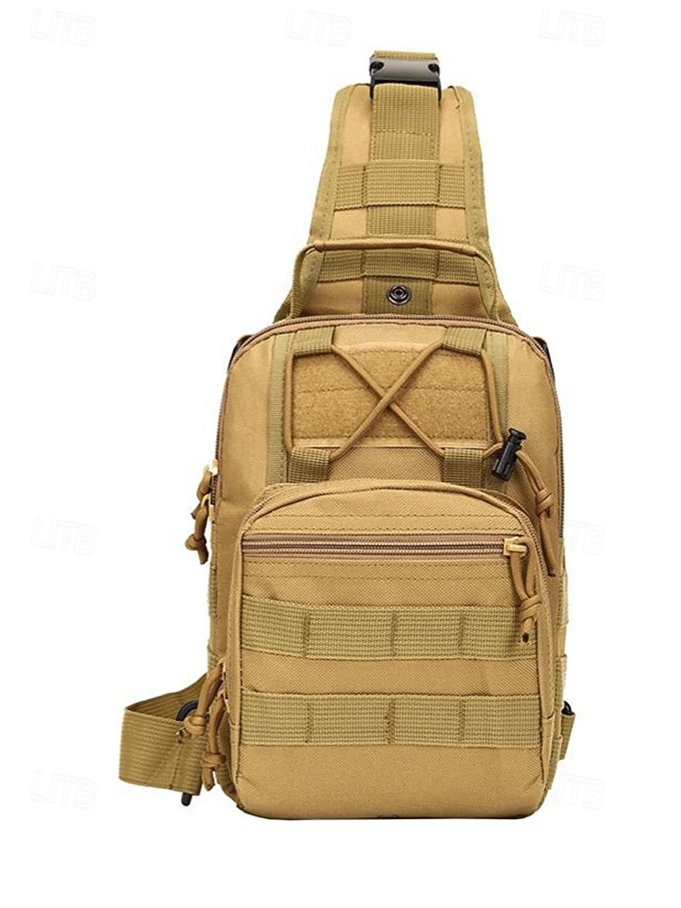 Herrkamouflage nylon axelremsväska bröstväska – flera fickor, stor kapacitet, hållbar design för utomhussporter, vandring, camping och resor 2026 - $18.99 –P6