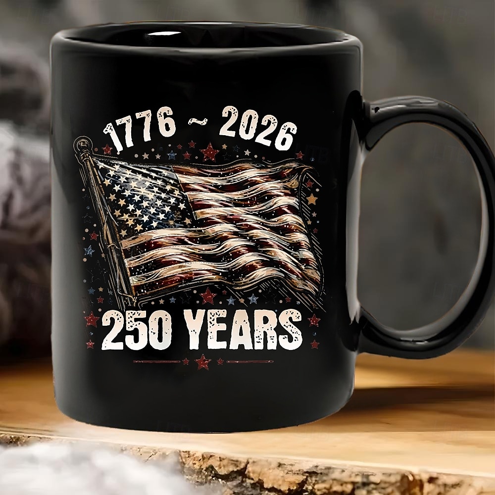 Tazza patriottica per il 250° anniversario degli Stati Uniti, tazza da caffè in ceramica per il cinquantenario, America 250 1776-2026, regalo per il giorno dell'indipendenza del 4 luglio per uomini e del 2026 a $16.99 –P3