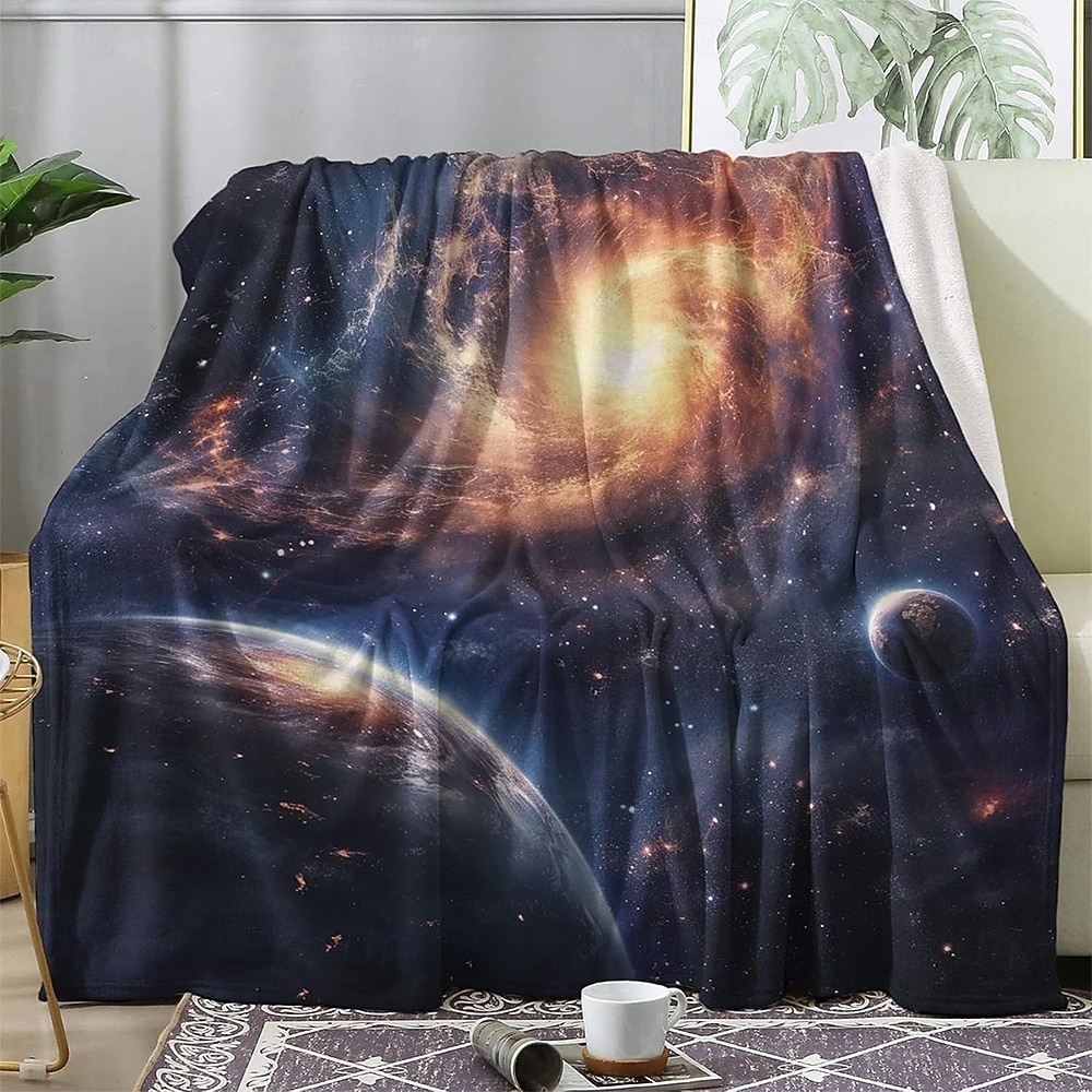 Плед с изображением Солнечной системы, космических планет, Юпитера, Сатурна, Урана и Нептуна, мягкий флисовый плед для детской спальни, образовательный, научный декор. 2026 - $24.99 –P5