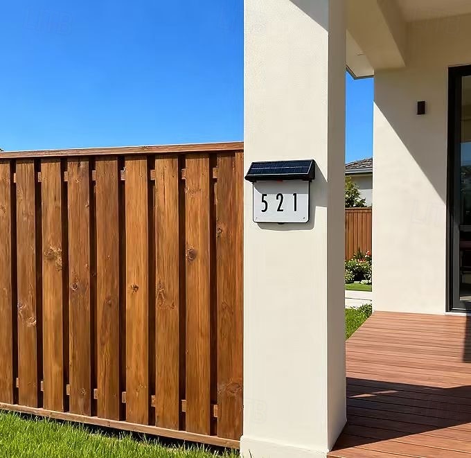 Zewnętrzna tabliczka znamionowa z podświetleniem solarnym, cyfrowa tabliczka znamionowa, podłączana do podłoża, wodoodporna, montowana na ścianie, zewnętrzna lampa solarna na werandę 2026 - $48.99 –P9