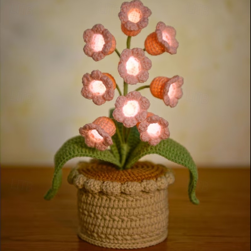 Crochet Lily Flower in Pot Lamp, Lily of the Valley Light, Handmade Flower Gift, DIY Gift Card, Home Decor, Birthday Mother Day Gift 2026 - $33.99 –P5