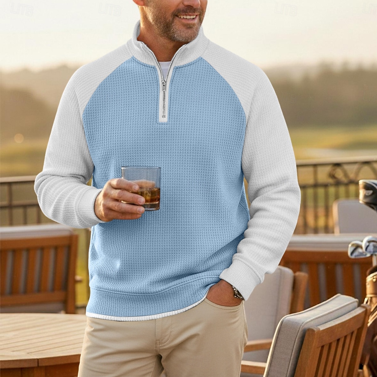 Homens Camisas Polo Waffle Pólo Casual Formal Colarinho com faixas Manga Longa Moda Côr Sólida Textura Botões Puro Primavera & Outono Outono & inverno Todas as Estações Normal Preto Azul Marinha Roxo de 2026 por $26.99 –P5