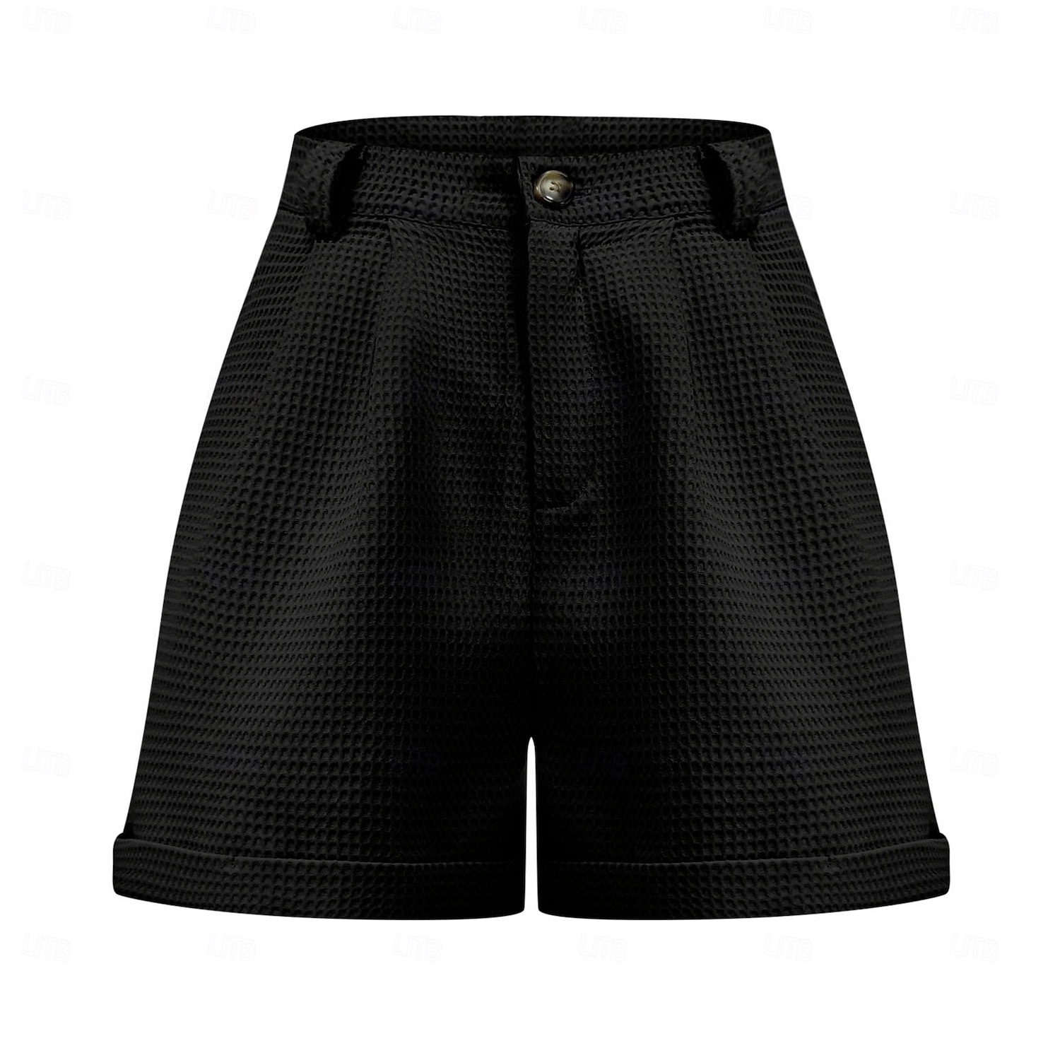 Dam Våffelshorts Shorts Sommarshorts Casual shorts Semester Mode Streetwear Kort Hög midja Slät Ficka Elastisk midja Komfort Mjuk Bekväm Microelastisk Utomhus Gata Helgdag Svart Grön Kaki Armégrön 2026 - $21.99 –P7
