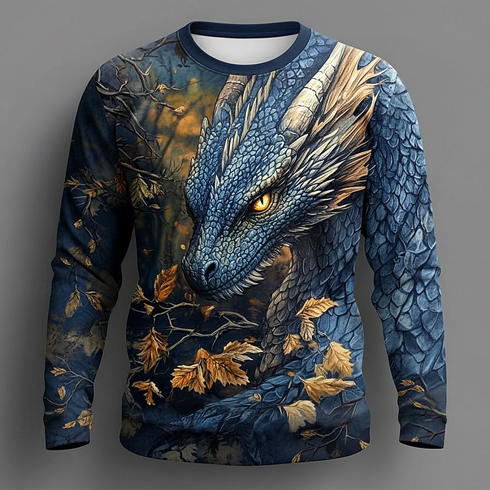 Ανδρικά Ζώο Αστείος Μπλουζάκι Μακρυμάνικο Κοντομάνικη μπλούζα 3D εκτύπωση Στρογγυλή Ψηλή Λαιμόκοψη Πουκάμισο Μοντέρνα Βασικό Causal Καθημερινά Δρόμος Θαλασσί Κίτρινο Βυσσινί Καλοκαίρι Άνοιξη Ρούχα 2026 - $23.99 –P1