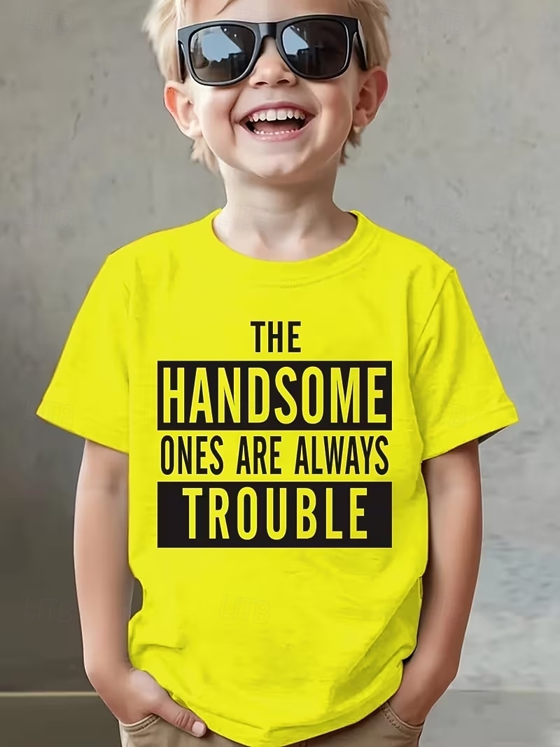 2026年 男の子 3D グラフィック レタード Tシャツ Ｔシャツ 半袖 3Dプリント 夏 春 スポーツ ファッション ストリートファッション 子供 4〜12年 クルーネック カジュアル 日常 アウトドア レギュラー  コレクション – $16.99 –P4