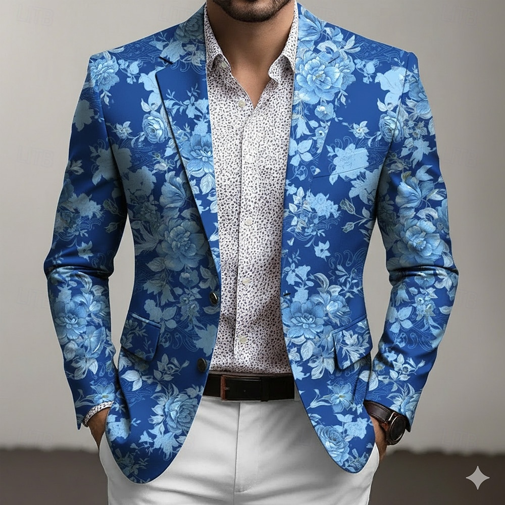 Homme Imprimé Floral Veste blazer Manteau Mode Confortable Respirant Artistique Occasionnel Quotidien Formel Tenue de soirée Impression 3D Boutons Multi-poches Automne & Hiver Printemps Cranté manche de 2026 ? $85.99 –P1