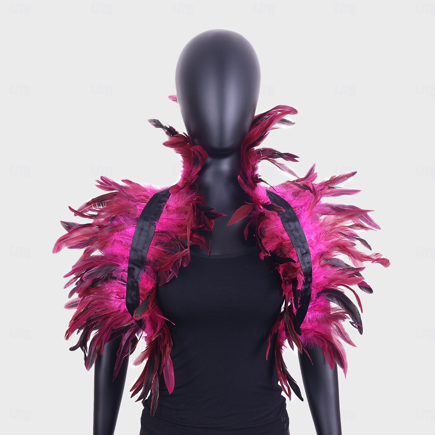 Karnival 2026 Rio Karnival Samba Tillbehör Kvinnors Gröna Svarta Fjäder Cape Sjalkappa Brasilien Festival Uppträdande Kostym 2026 - $13.49 –P6