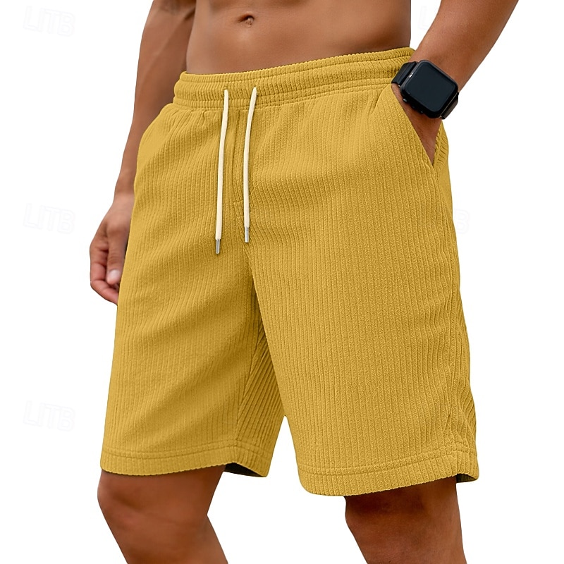 Per uomo Shorts Pantaloncini casual Pantaloncini di velluto a coste Tasca Elastico in vita Semplice Comodità Traspirante Sopra il ginocchio Casuale All'aperto Spiaggia Vacanza Moda Nero Bianco del 2026 a $20.99 –P5