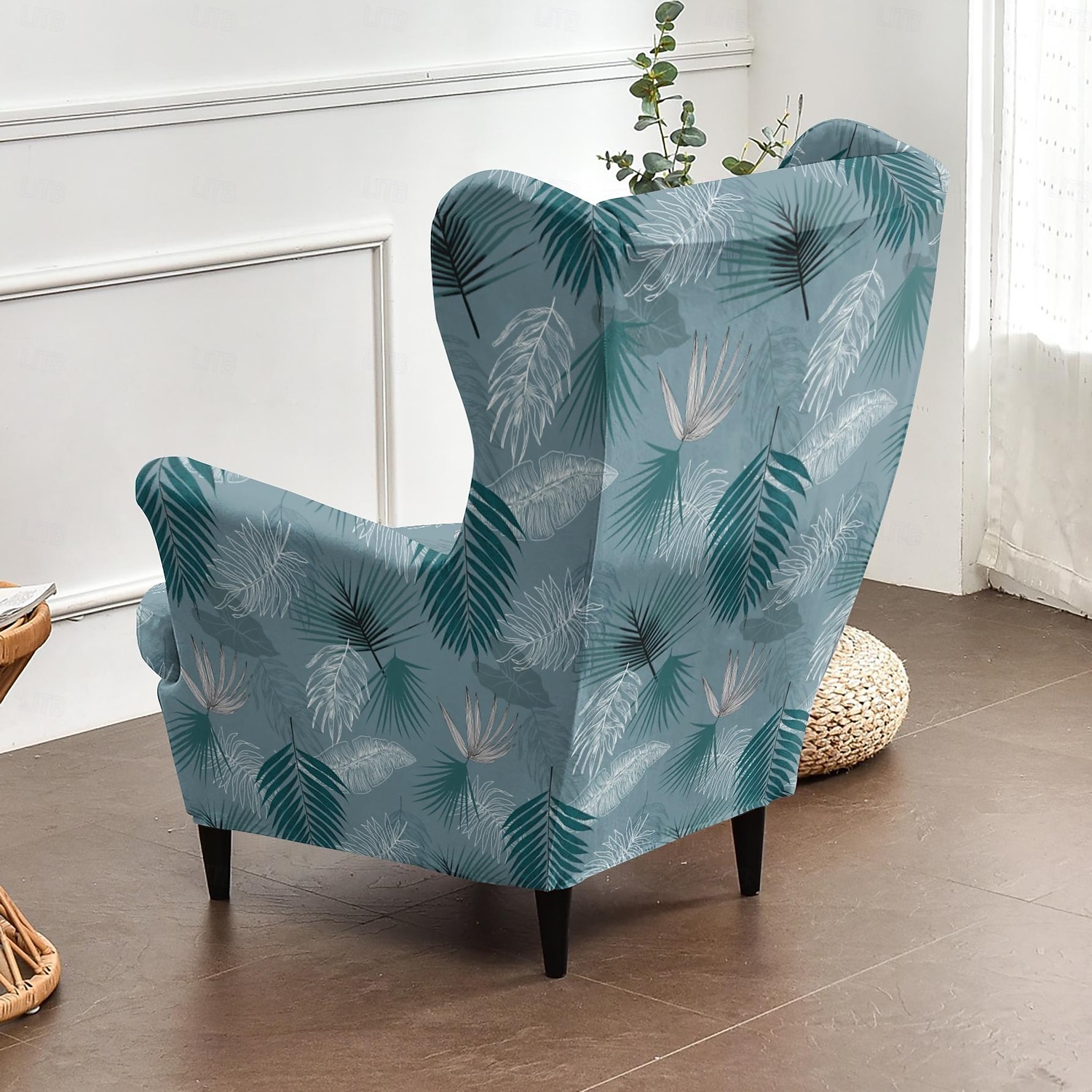 Wingback Chair Cover Floral Striped Geometric Printed Polyester Slipcover Full Cover Modern Foldable Fashion Korean Style Chair Protector Seat Cover Armchair Cover 2026 - $46.99 –P7
