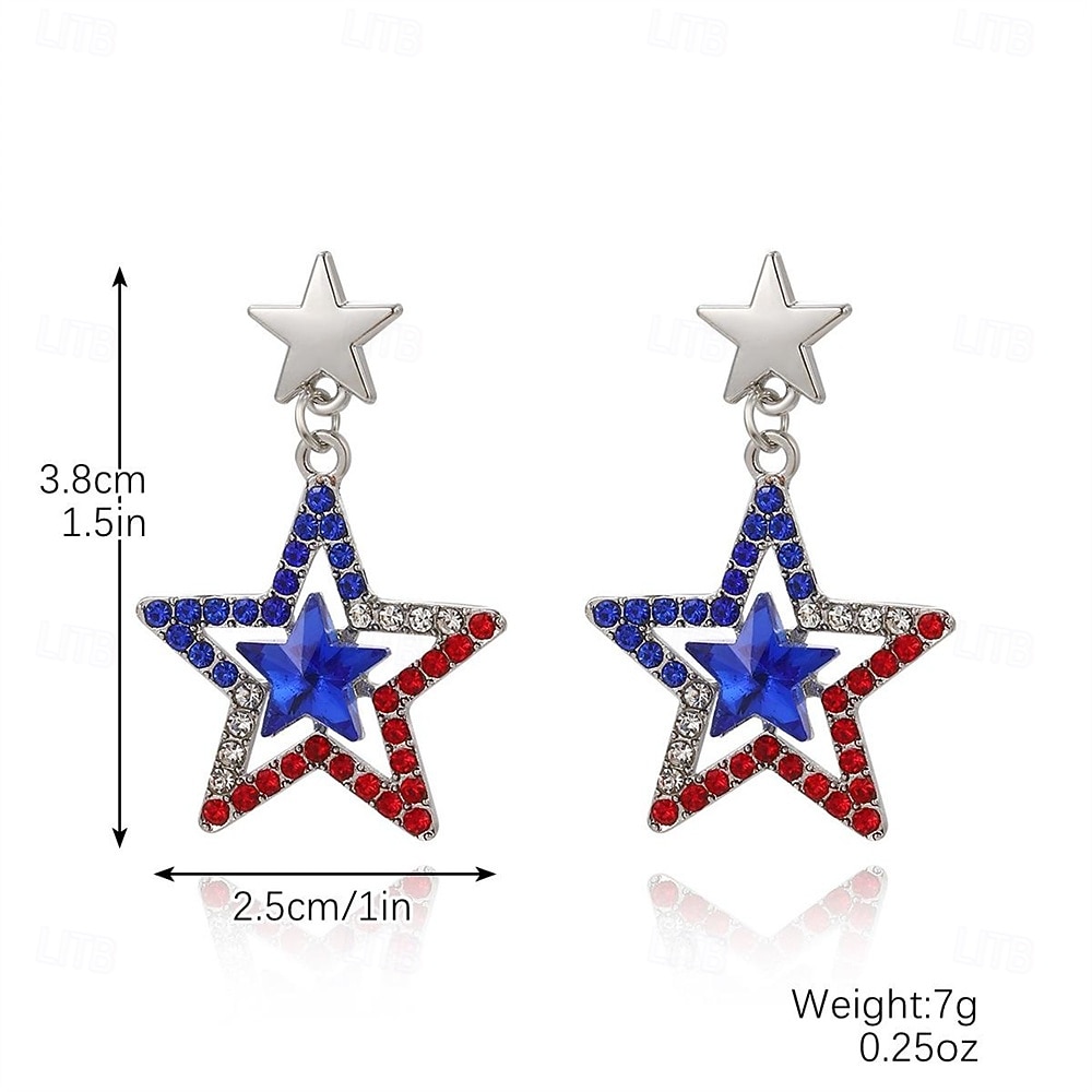 250 aniversario EE.UU. Pendientes Cosplay Adulto Mujer Día de la Independencia 4 de julio Fiesta Rendimiento Disfrazarse 2026 - $12.49 –P3
