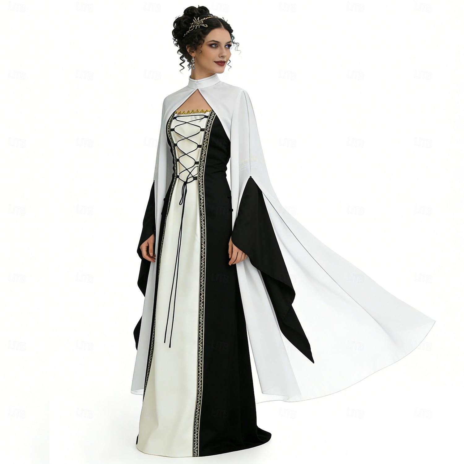 Středověké Renesanční Šaty Pláštěnka Dámské šaty Čerodějnice Šlechtic Královský oděv Maškarní kostým Dámské Keltské Fantazie předvečer Všech svatých Karneval Výkon LARP Ren Faire Dospělé Šaty 2026 - $63.99 –P9