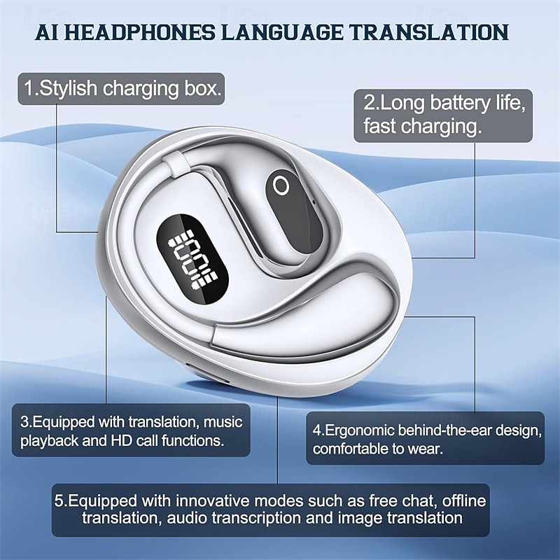 Open Air Traductor, Translation Wireless Bluetooth Earphones, Language Translator Earbuds Real-Time with 138 Languages fit iOS & Android 2026 - JP ¥3995 –P4