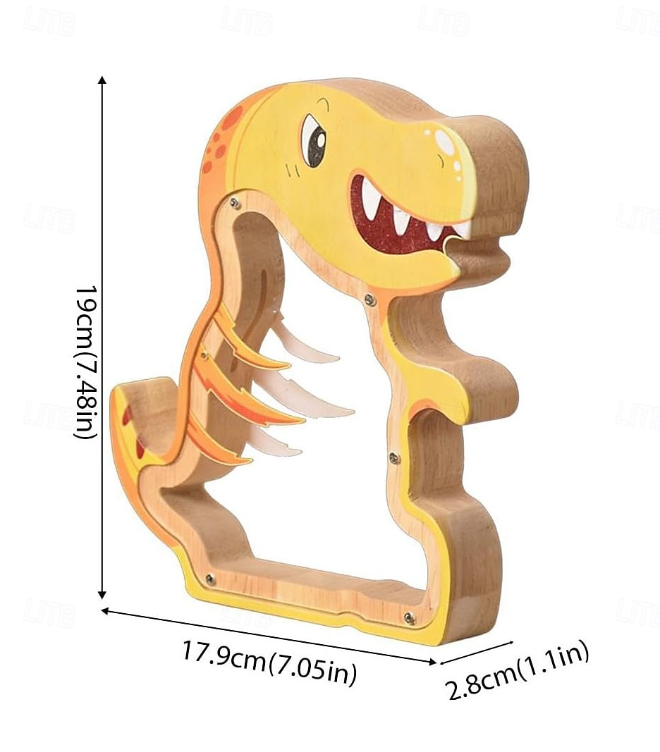 Houten spaarpot in de vorm van een dinosaurus voor jongens, transparante spaarpot met acrylvenster, creatieve spaarpot, cadeau spaarpot, nieuwjaars-, verjaardags- of doopcadeau voor peuters en meisjes 2026 - $22.99 –P14