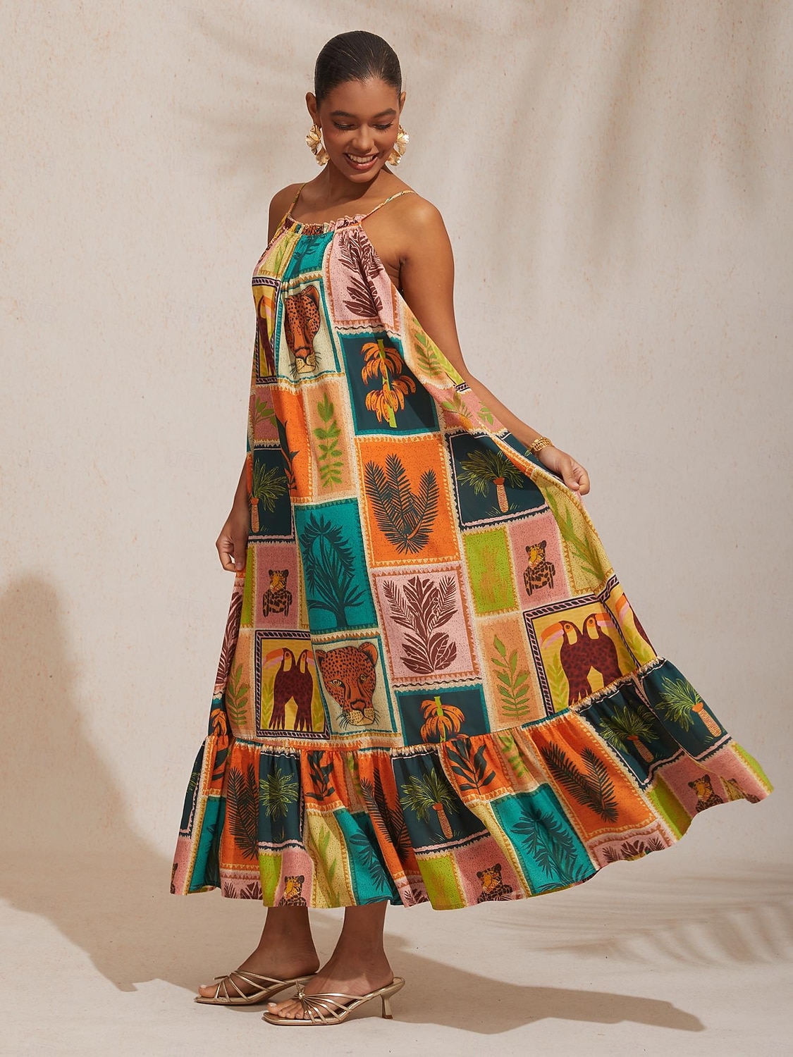 Feriestrandelement løs passform i chiffong-camikjole 2026 - $102.99 –P4