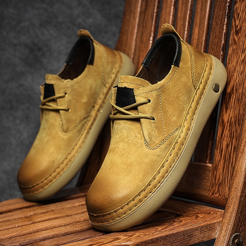 Ανδρικά κίτρινα casual αθλητικά παπούτσια, απαλό άνω μέρος, άνετο σχέδιο με κορδόνια, χαλαρό στυλ για καθημερινή χρήση και ταξίδια 2026 - $64.99 –P2