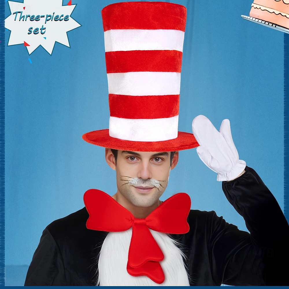 Cat Gloves Hat More Accessories Classic Storybook Character Storybook Characters Cosplay for Unisex Adults' Halloween Carnival Book Week Performance Educational Dress Up 2026 - $22.99 –P3